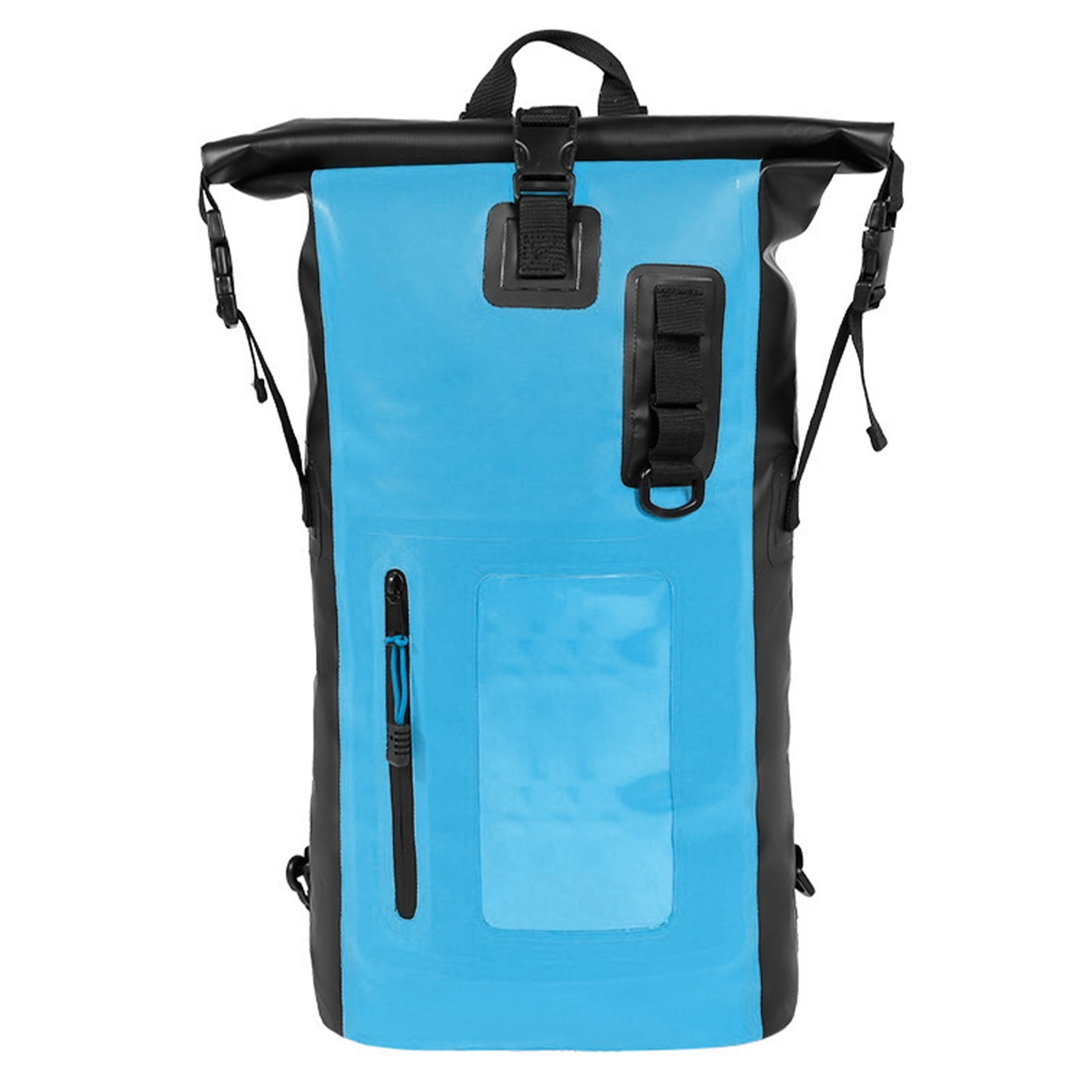 Waterproof Backpack Heavy Duty Roll Top Closure Swim Bag with Front Zipper Pocket Walmart