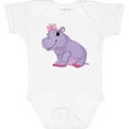 thumbnail image 3 of Inktastic Cute Purple Hippo Girls Baby Bodysuit, 3 of 5