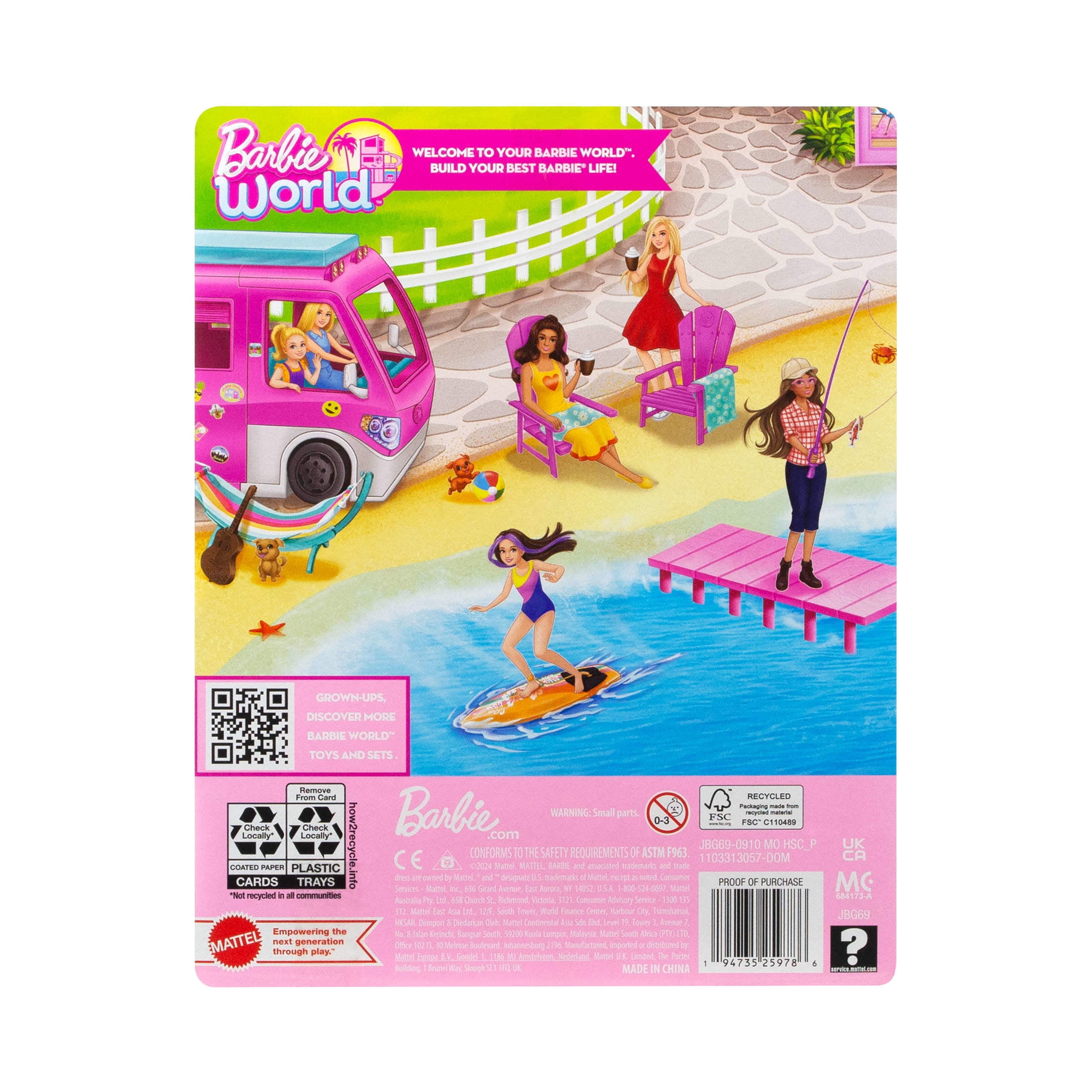 Barbie World Pink Chair Playset with 6 Accessories Including Furniture, Blankets, & Mugs [Walmart Exclusive]