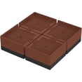 thumbnail image 6 of Bed Risers Heavy Duty Square Furniture Risers Stackable in Heights of 1.8 or 3 inch, Half-Wrapped Edge Design,for Beds Sofa, Table, Chair, Supports up to 661 lbs 4Pcs Set, Brown 0.29 lb Rubber, 6 of 7