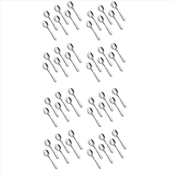 48 Piezas de Cuchara de Café Expreso, Mini Cuchara de Café de Acero Inoxidable de 4.7 Pulgadas, Cuchara de Postre