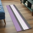 thumbnail image 3 of 2'x6' Rug Runners for Hallways Kitchen, Purple Morocco Non Slip Entryway Beside Floor Carpet Runner, Boho Stitching Pattern Stripes Grey Washable Laundry Room Bedroom Throw Rugs Mat for Family Pet, 3 of 8