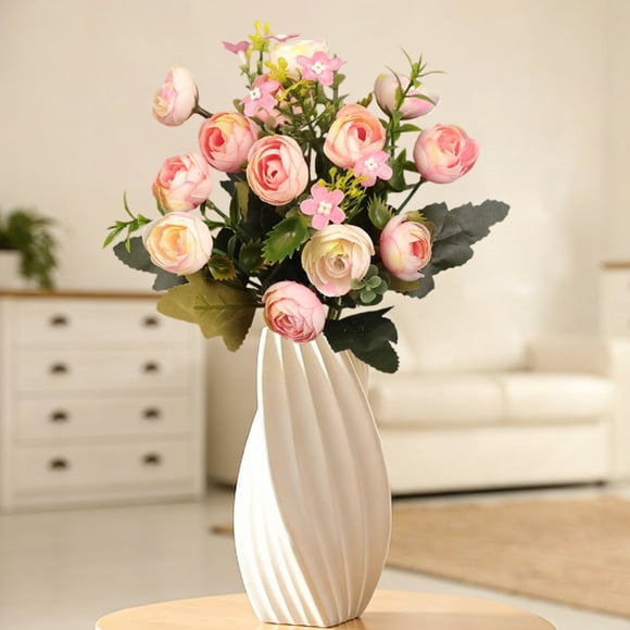 Cagogo Artificial Flower Bouquet, Realistic Silk Rose Arrangement, Wedding Bridal Bouquet, Home Decor Centerpiece, Wall Decor Floral, for Wedding Ceremony and Home Decoration, Handheld Fake Flower
