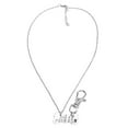 thumbnail image 3 of 2 Splice Necklace, Beautiful Practical Alloy Dog Splice Necklace  For Pets For Taking Pictures Silver White Word 2 Splice Dog Bone Owner Necklace And Pet Pendant Set, 3 of 8
