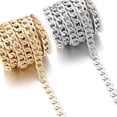 thumbnail image 5 of Heyjieyu 15 Feet Aluminum Flat Curb Chains Silver Plated Twisted Miami Cuban Link Chain Chunky Chain Handbag Chain with Spool for Necklace Jewelry Making 15x10mm, Chain-NK-S-15MM, 5 of 6