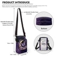 thumbnail image 6 of HELLHERO Purple Butterfly Rose Design 4.33x1.97x7.09 Messenger Bag Polyester for Unisex, 6 of 7
