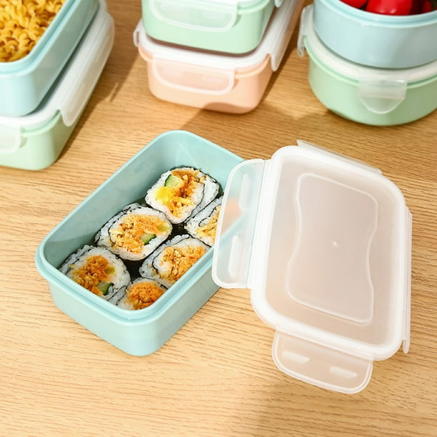 pstuiky Caja de conservación de alimentos frescos para refrigerador lonchera pequeña lonchera de cocina caja de almacenamiento de plástico caja rectangular sellada