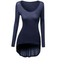 thumbnail image 1 of FashionOutfit Women's Long Sleeve Rayon Spandex Stylish Top Tee, 1 of 3