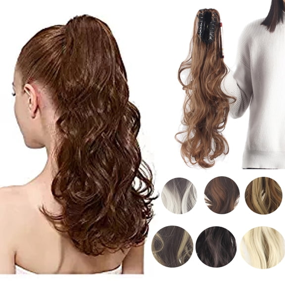 SAYFUT Women Lady 18" Thick Clip In Pony Tail Hair Extensions Fashion Claw Clip Jaw Long Wavy Ponytail