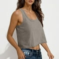 thumbnail image 7 of Womens Cotton Linen Tank Tops, Sleeveless Shirts for Women Summer Lightweight Casual Loose Fit Solid Color Cropped Crewneck Dressy Vest Blouses, 7 of 7