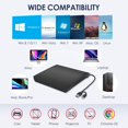 thumbnail image 3 of AUBEAMTO External CD/DVD Drive for Laptop in white , USB 3.0 & Type-C CD Burner, Portable DVD Player, Slim External Optical Drive Compatible with Windows, Mac, Linux OS (2 in 1 USB A&C), 3 of 7