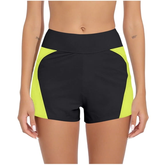 BLVB Women's Swim Shorts Mid Waisted Bathing Suit Bottoms Swimsuit Boy Shorts Swimming Board Shorts