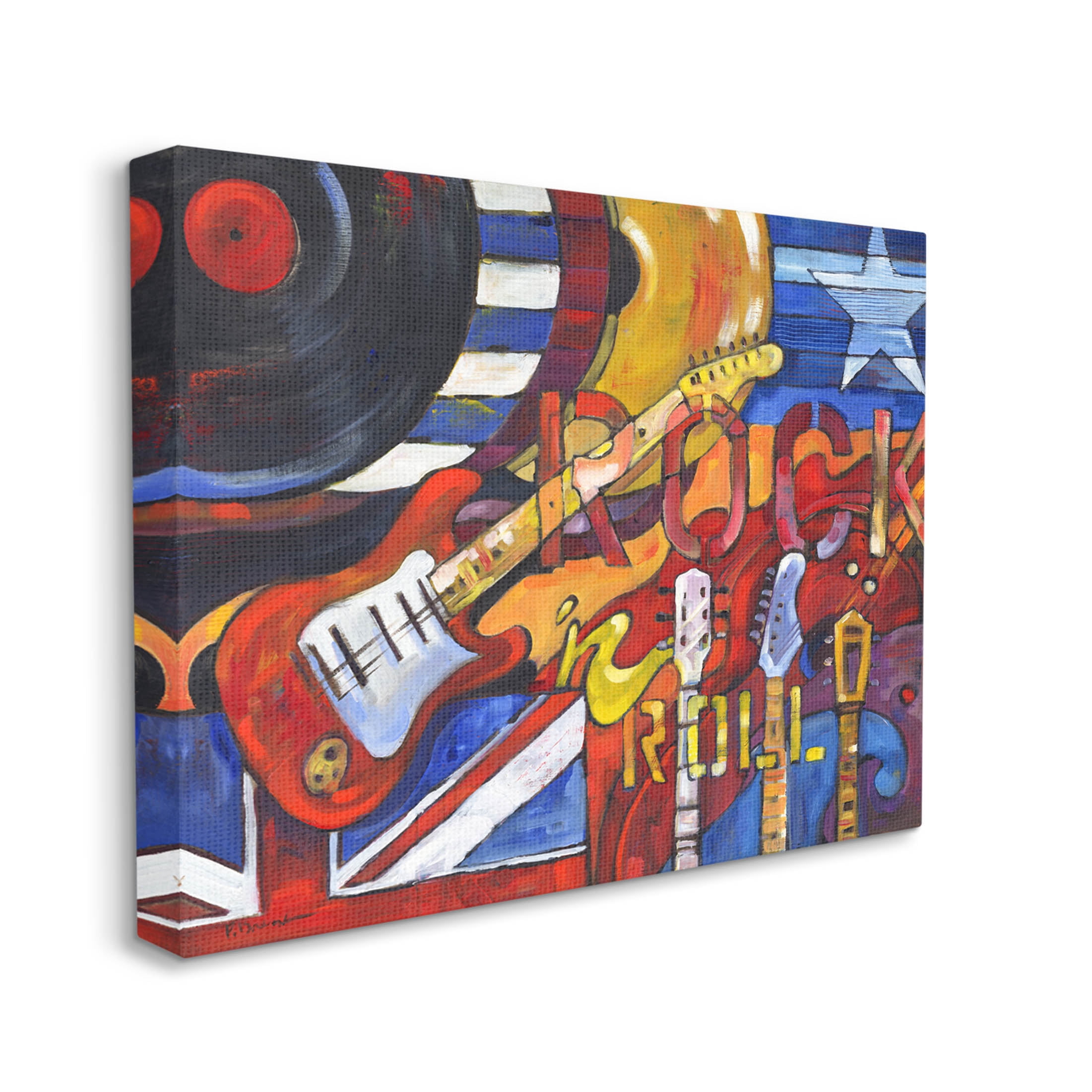 Stupell Industries Rock 'n Roll Music Tribute Painting Gallery Wrapped Canvas Print Wall Art, Design by Paul Brent