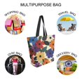 thumbnail image 7 of FORMRS Womens Canvas Tote Bag with Zipper Inner Pocket Shoulder Handbag, Large Colorful Flowers Pattern, 7 of 7