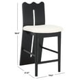 thumbnail image 4 of Safavieh Kieran Modern Mid Back Wood and Fabric Stools, Creme/Black, 4 of 5