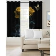 thumbnail image 2 of Yellow Roses Blackout Curtains 39 Inches Long for Bedroom, Modern Art Splash Flowers Butterfly Thermal Insulated Room Darkening Black Out Window Curtain Panels Grommet Drapes for Living Room, 2 of 8