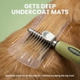 thumbnail image 4 of Poodle Pet Dematting Fur Rake Comb Brush Tool - Dog and Cat Comb with Long 2.5 Inches Steel Safety Blades for Detangling Matted or Knotted Undercoat Hair (Green), 4 of 11