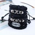 thumbnail image 3 of 6 Piezas Vintage PU Cuero Brazalete Brazalete Negro 1 Sunnimix Pulsera para hombre de múltiples capas, 3 of 8