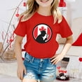 thumbnail image 2 of T-shirt à Manches Courtes pour Filles, Col Rond, Coupe Décontractée, Basique, 2 of 4