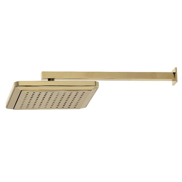 9.625 in. Claremont Square Shower Head with Shower Arm, Polished Brass