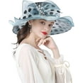 thumbnail image 5 of Fascinator Hats for Women, Women's Organza Church Derby Hat Hats Wide Brim Tea Party Hats Uv Protection Sun Hat, 5 of 6