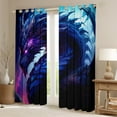 thumbnail image 2 of Dragon Curtains 30%-50% Blackout ,3D Goth Dragon Curtains & Drapes Psychedelic Home Decor,Safari Animals Curtains Purple Blue Trippy Window Curtain 2 Panels 52"Wx84"L, 2 of 6