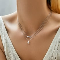 Moissanite S925 Silver Personalized Cross Pendant Necklace