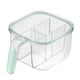 thumbnail image 1 of Caja de condimentos con 4 compartimentos, ventana transparente, tarro de condimentos para mascotas fuerte con 4 cucharas para cocina casera, color verde claro, 1 of 10