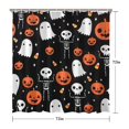 thumbnail image 5 of Halloween Pumpkin Skull Pattern Shower Curtain 72"x72" ,Bathroom Decorative Shower Curtains Set with 12 Hooks,Modern Waterproof Washable Shower Curtain, 5 of 6