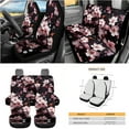 thumbnail image 3 of Yuyamidu Cherry Blossom Car Seat Cover Set 15 Pieces Pink Steering Wheel Cover Seat Belt Strap Pads Garbage Organizer Air Vent Bag Rearview Mirror Cover Coasters Hand Wrist Lanyard Keyring, 3 of 7