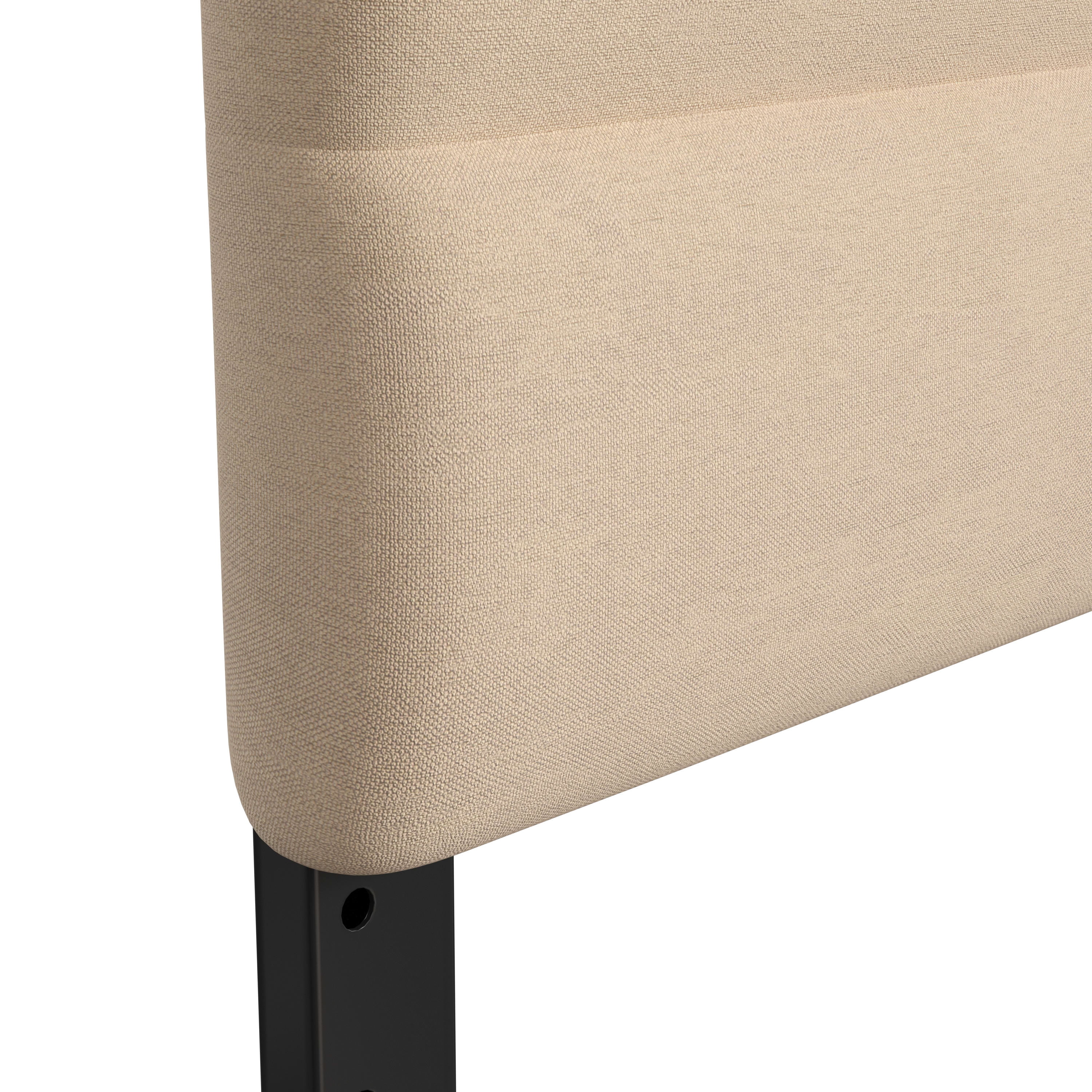BizChair Full Channel Stitched Fabric Upholstered Headboard, Adjustable Height from 44.5" to 57.25" - Cream