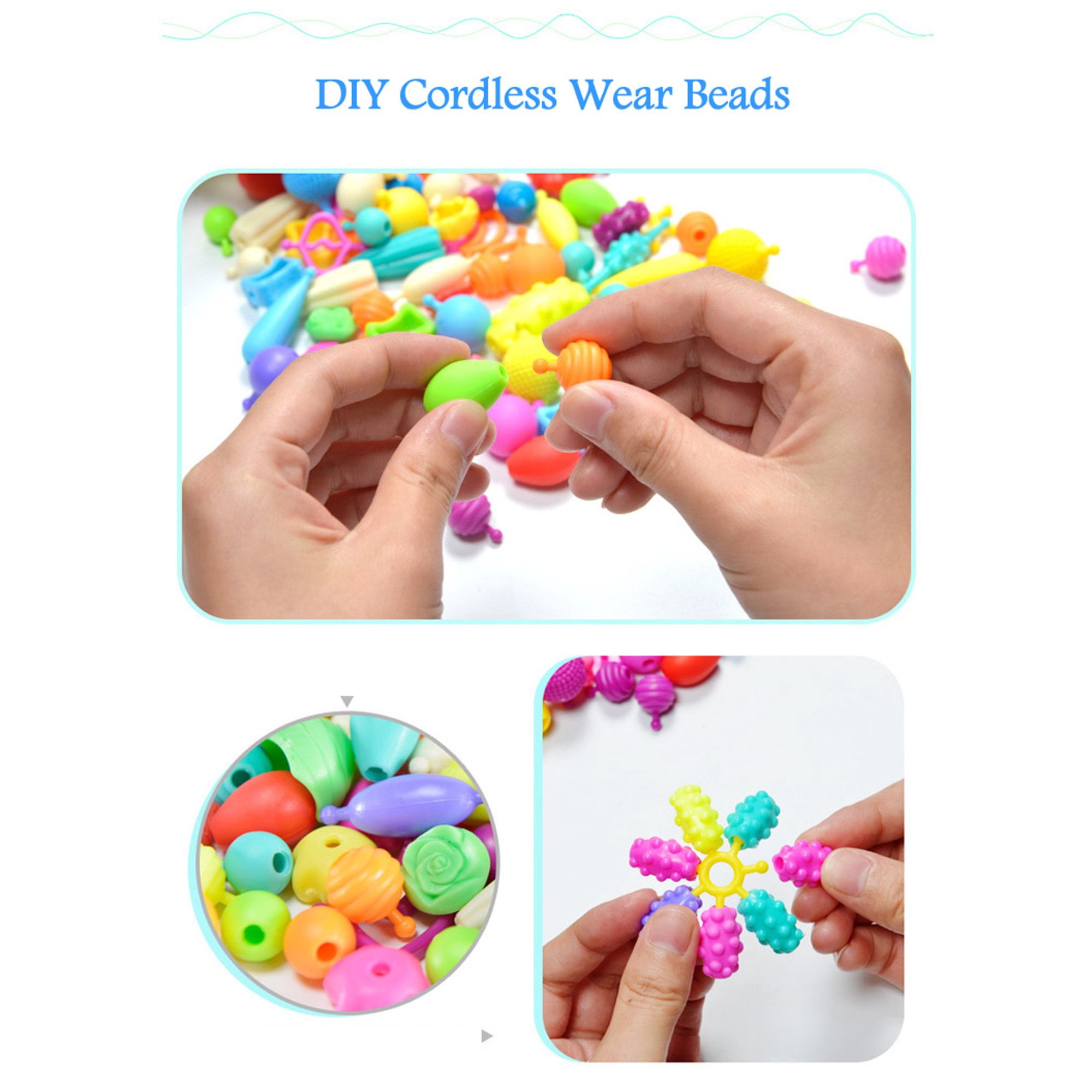 PENGXIANG 160 Pieces Snap Pop Beads for Girls Toys - Kids Jewelry Making Kit Pop-Bead Art and Craft Kits DIY Bracelets Necklace Hairband and Rings Toy for Age 3 4 5 6 7 8 Year Old Girl