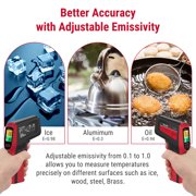 TempPro TP450W Dual Laser Temperature Gun for Cooking, Digital Infrared Thermometer for Pizza Oven Grill, Laser Thermometer Gun (Formerly ThermoPro)