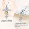 thumbnail image 3 of Cross Urn Necklace for Ashes Birthstone Flower Cremation Jewelry for Ashes Urn Pendant Keepsake Memorial Pendant Necklace for Ashes for Human Women Pet, 3 of 7