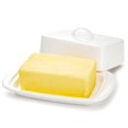 thumbnail image 1 of Mantequera Sweese, grande, de porcelana, 240 ml, con tapa, color blanco, 1 of 6