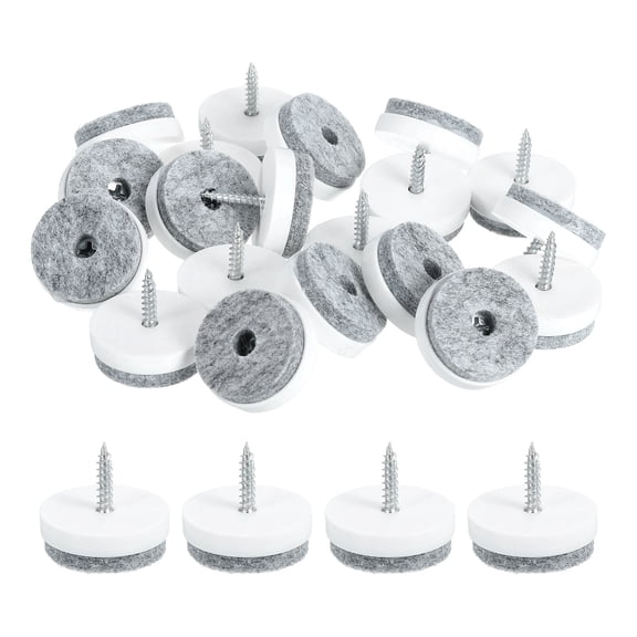 Nail-on Furniture Sliders, 50Pack Nail-on Felt Pad Round Chair Table Feet Pads Chair Leg Floor Protectors for Hardwood Floors (White, 28mm/1.1")