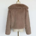 thumbnail image 7 of Women's Faux Fur Cropped Jacket Long Sleeve Open Front Lapel Winter Jacket Shaggy Warm Short Outerwear Fall Clothes, 7 of 7