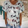 thumbnail image 2 of Tops de manga corta con estampado de calle holgado con cuello en V para mujer OAVQHLG3B Store lin121212, 2 of 4