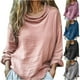 thumbnail image 1 of Sudadera con capucha de viaje,Suéter informal de manga corta con cuello redondo para mujer, ligero y suave, con estampado, para uso diario en primavera y verano, sopatenor, 1 of 9