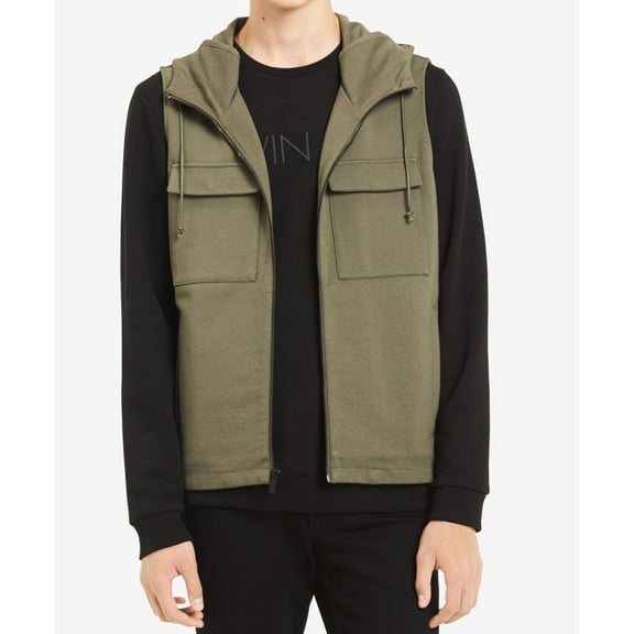 Calvin Klein Stone Mens Full-Zip Hooded Vest Jacket