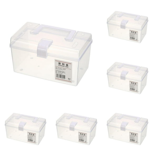 witspace Portable Clear Plastic Storage Container Box, Storage Bins with Latching Lids, Clear Storage Box with handle Stackable Storage Containers for Organizing Crafts, Tools (7.67*4.33*4.52 Inches)