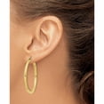 thumbnail image 3 of 10K Yellow Gold Polished 3mm Tube Hoop Earrings (35 X 41.12) Made In Peru 10t941, 3 of 5