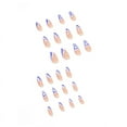 thumbnail image 2 of Fofosbeauty 24 pcs Almond Press on Nails Tips, Medium Fake Nails, Bluewhite Heart, 2 of 10