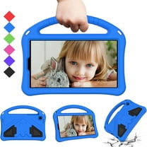 SaniMore Kiddie Series Case for Samsung Galaxy Tab A7 Lite 8.7" 2021 Model T220/T225 Cover with Screen Protector, Shockproof Lightweight Handle Stand Kids Friendly Protective Cases, Blue