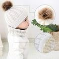 thumbnail image 4 of GRNSHTS 2PCS Toddler Baby Knit Hat Scarf Winter Warm Beanie Cap with Circle Loop Scarf Neck Warmer (White), 4 of 9