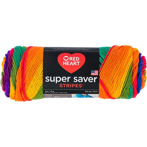 Red Heart® Super Saver® Acrylic Yarn, Stripe 236 Yards - Walmart.com