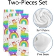 thumbnail image 2 of Soft Hand Towels 2 Packs Bath Towels Rainbow Llama Absorbent Washcloths Multipurpose for Bathroom Gym Hotel Spa, 2 of 6