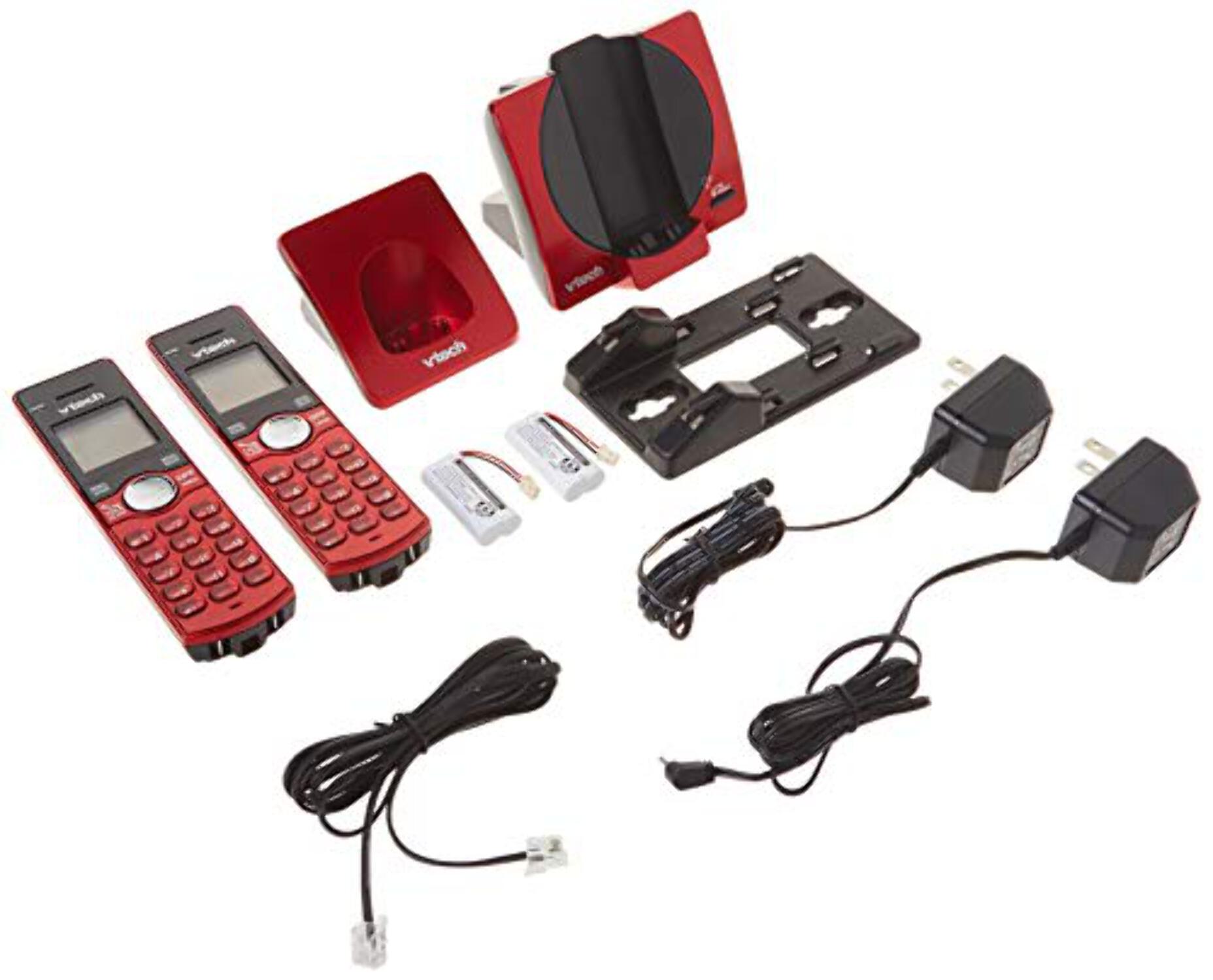 VTech CS6919-26 DECT 6.0 Cordless Phone with 2 Full Duplex Handsets - Red