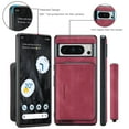 thumbnail image 7 of TECH CIRCLE Detachable Zipper Wallet Case for Google Pixel 8 Pro,Magnetic Leather Card Pocket Bag Removable 2 in 1 Case Shockproof Rubber Kickstand Back Cover for Google Pixel 8 Pro 6.7" 2023,Red, 7 of 7