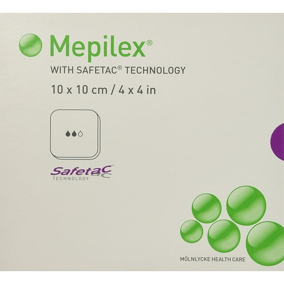 Mepilex 4"x4" Absorbent Soft Silicone Foam Dressings, Box of 5